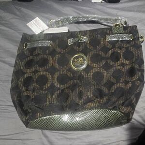 Coach Black and Multicolor Shoulder Bag